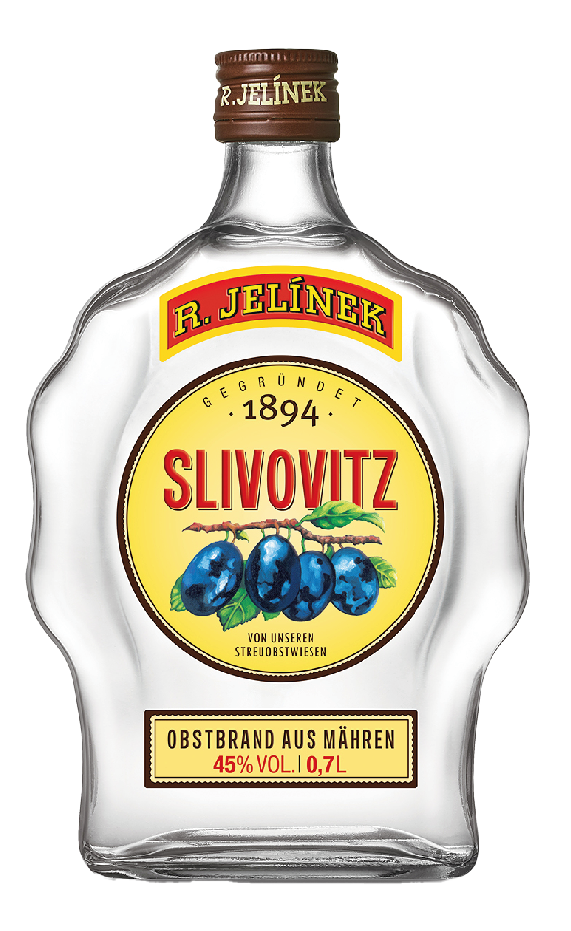 R.JELINEK Slivovitz Obstbrand (Plum Brandy) 45% Vol. 0,7l